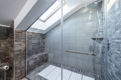 Modern Shower with Glass Doors
